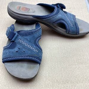 Earth Spirit BLU Leather Sliders, 11 Spring Sale